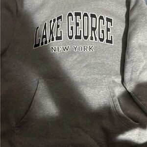 Avenue Gray Lake George New York Hoodie